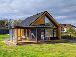 Barnhouse L88 с крытой террасой в Логойском районе